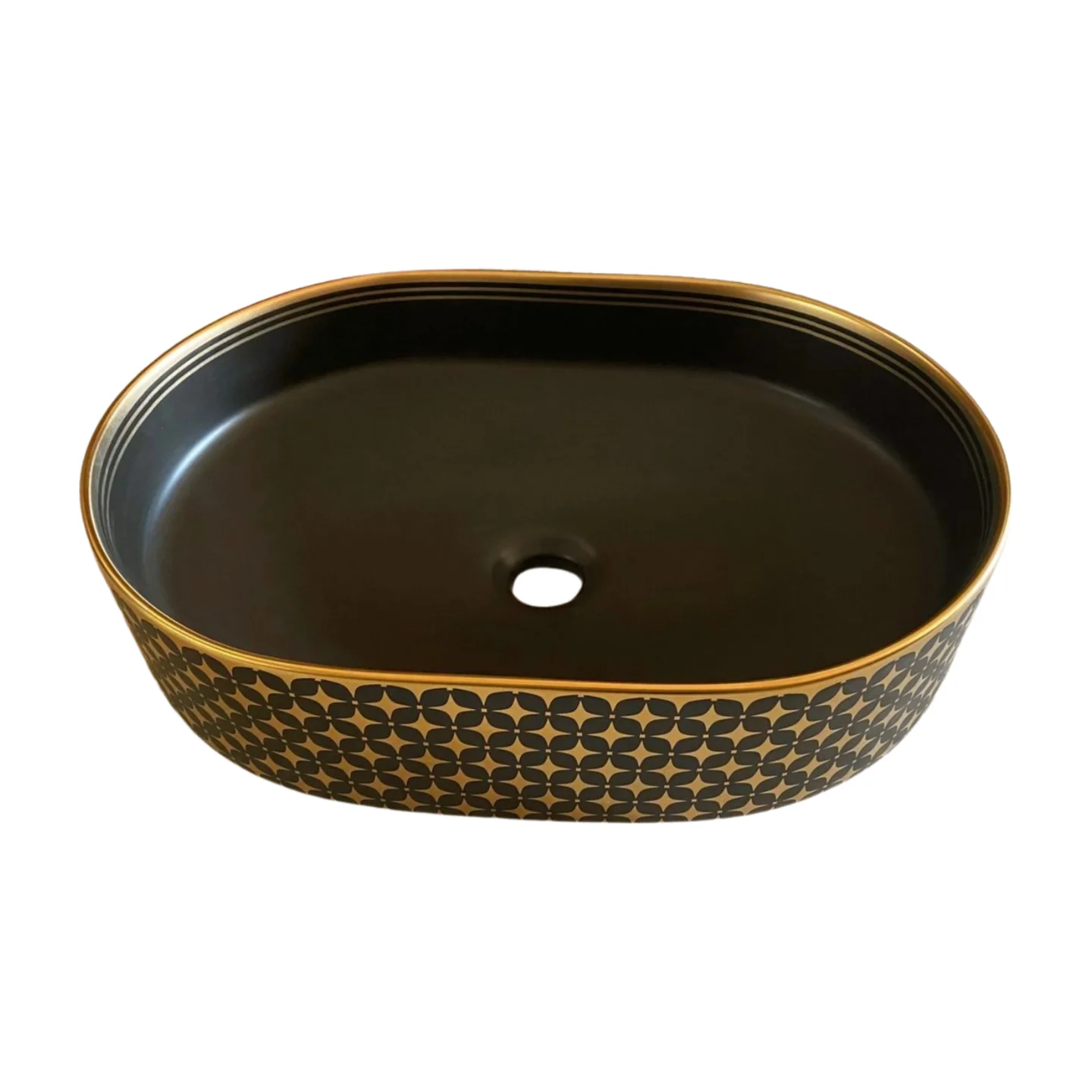 The Solstice Metallic Gold Lattice Vessel Basin S22