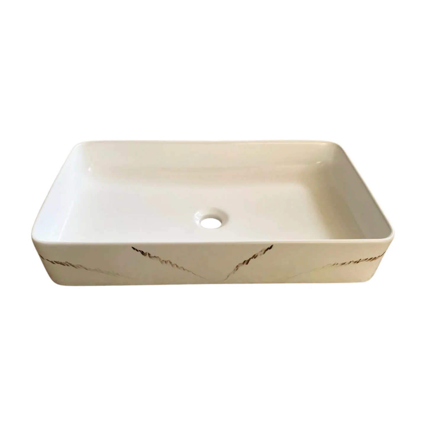 The Alabaster Quadra Minimalist Rectangular Basin S25