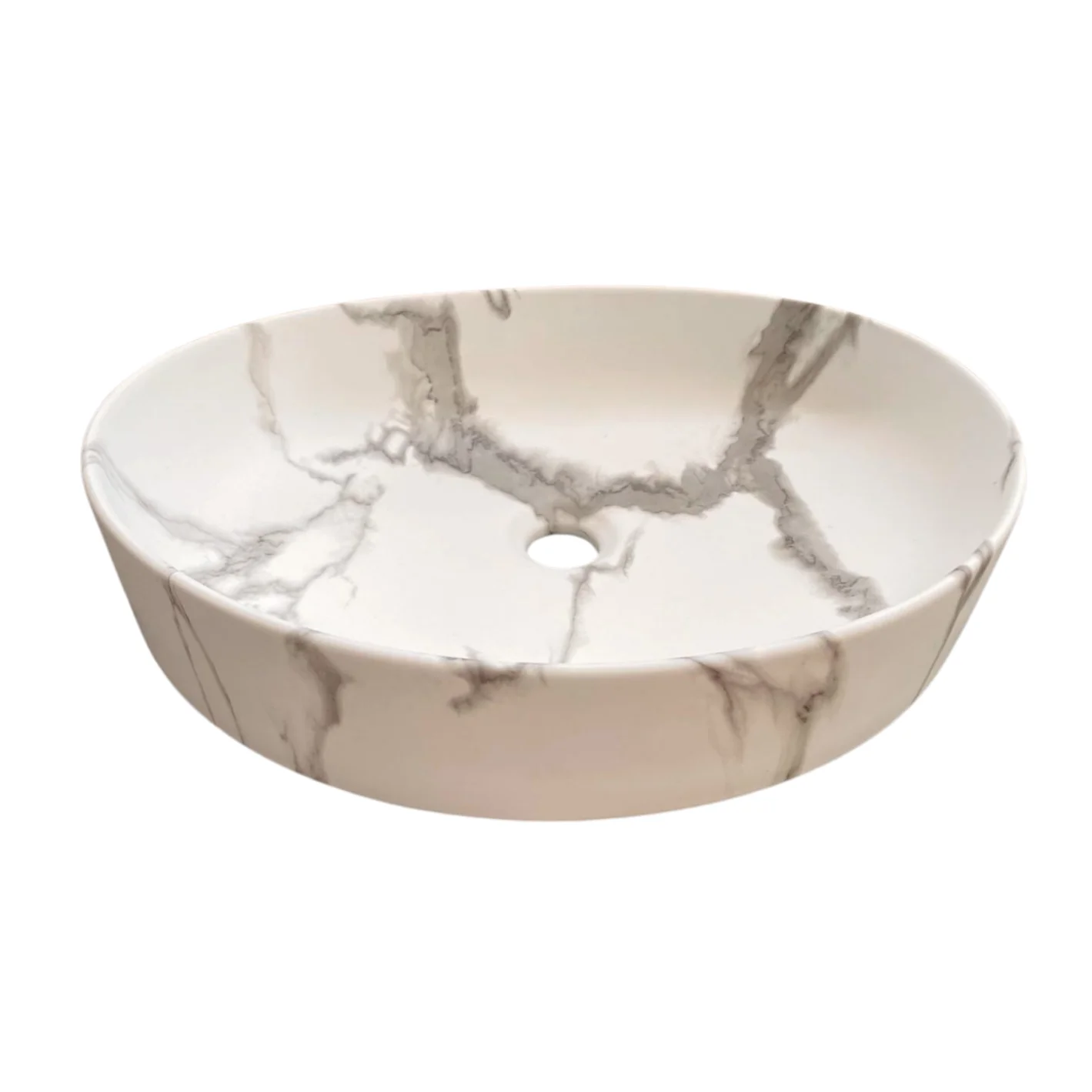 The Calacatta Gold Oval Marble-Effect Basin S33