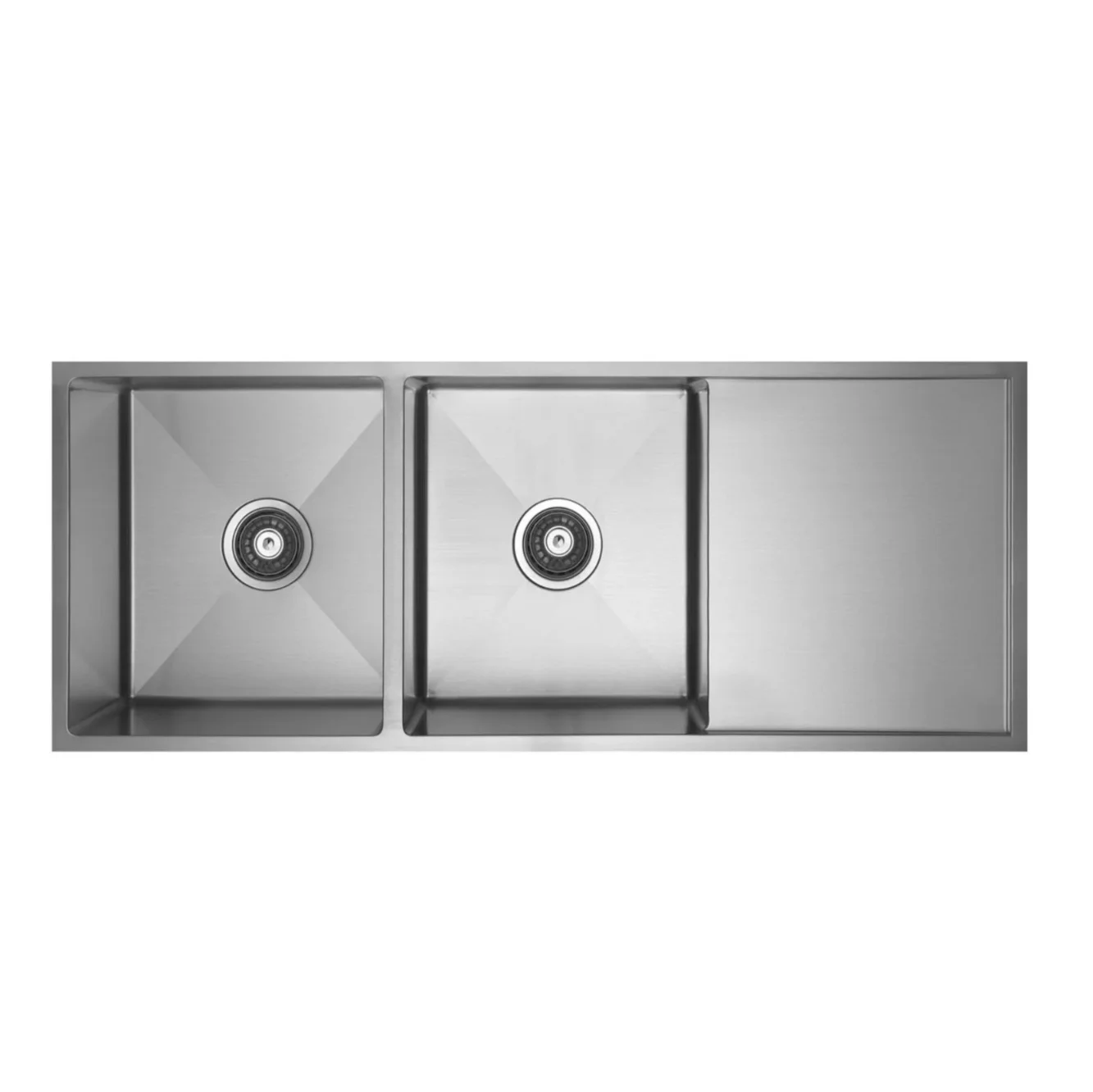 1160 Stainless Steel Double Bowl Sink with Right Drainer