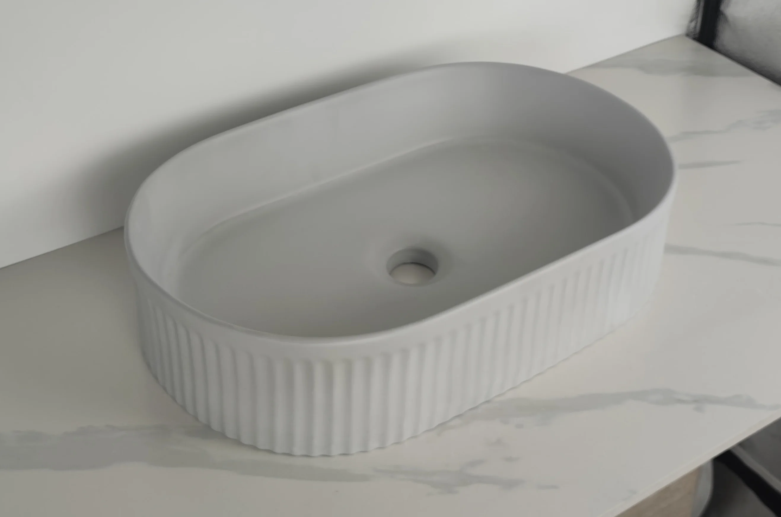 Stone Flute Oval Basin C95
